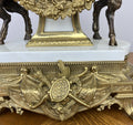 Clock Antique Louis XV Brass Marble Garniture Set With Candelabras LOT 60267