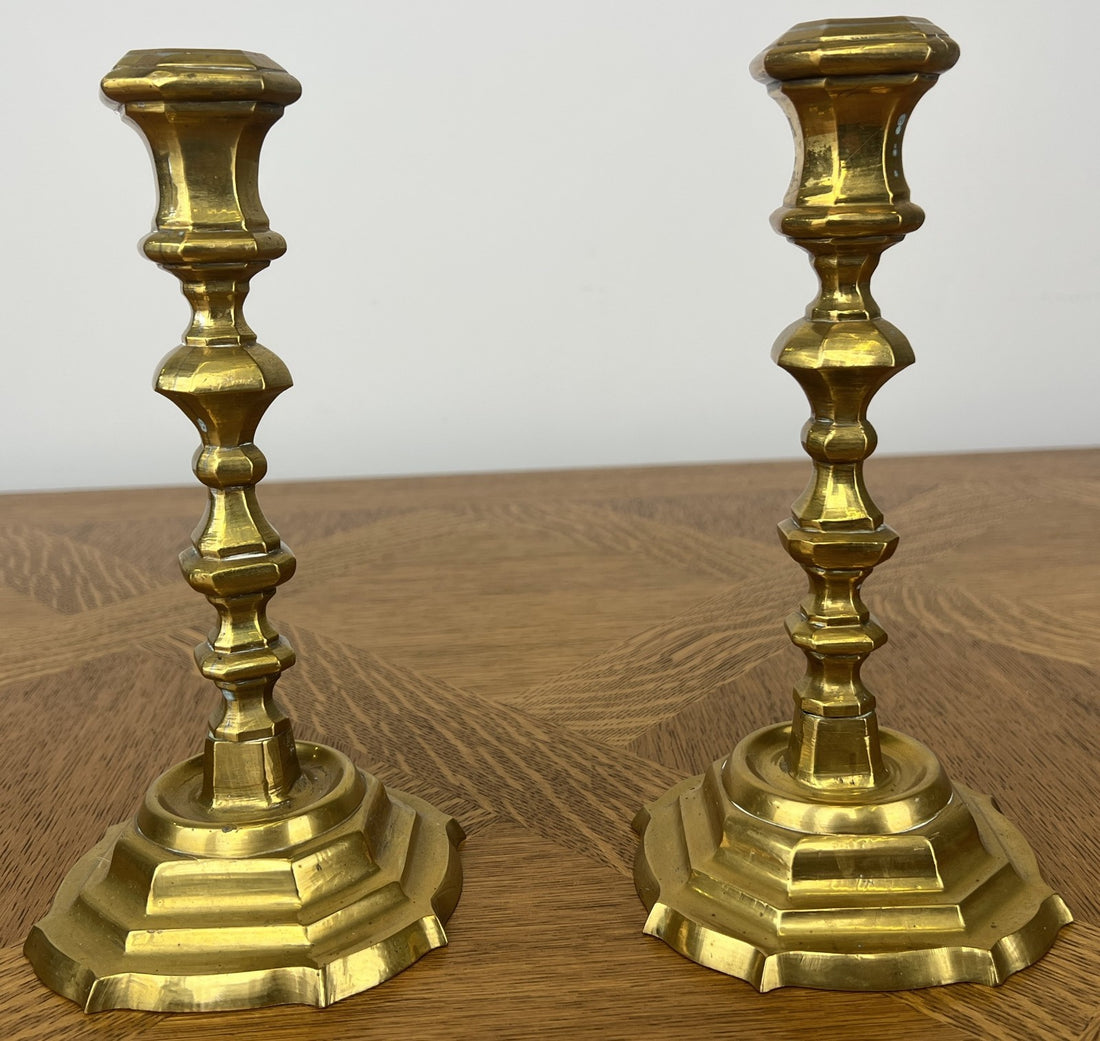 Pair of Candelabras Vintage Brass Ornate Candle Holders Decorative Set LOT 60470