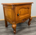 Pair of Bedside Tables Vintage French Louis Oak Nightstands Cabinets LOT 35183
