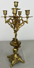 Pair of Candelabras Vintage French Style Ornate 5 Arm Candle Holders LOT 6475