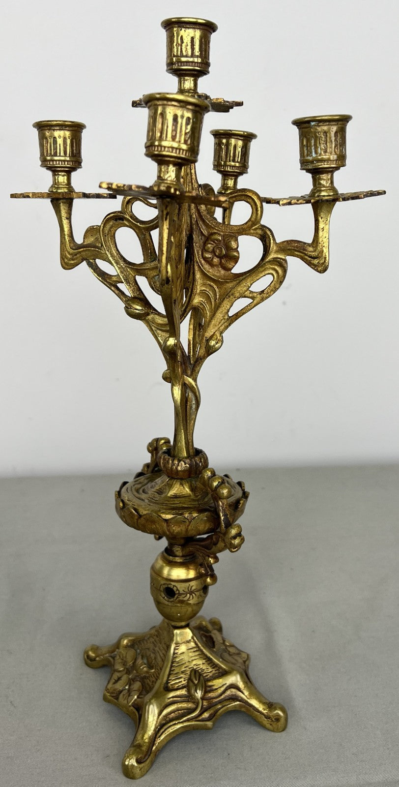 Pair of Candelabras Vintage French Style Ornate 5 Arm Candle Holders LOT 6475