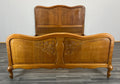 Bed Vintage French Louis XVI Oak Double Bed Frame Carved Headboard LOT 29640