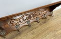 Coat Rack Vintage French Carved Oak Wall Mounted 6 Hooks Rack Hanger LOT 63683