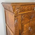 Cabinet Antique French Oak Carved Lion Mask Detail Cupboard with Key LOT 4053