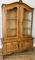 Bookcase Vintage French Louis XIV Style Oak Glazed Display Cabinet LOT 6490