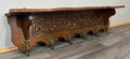 Coat Rack Antique French Style Oak Wall Shelf 6 Hooks Carved Hall Stand LOT 35111