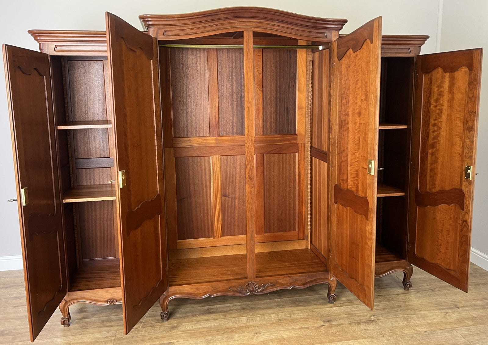 Wardrobe Vintage French Louis XVI Style Four Door Carved Armoire LOT 611510