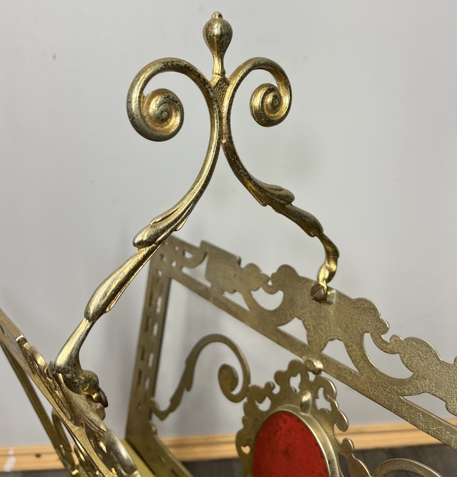 Newspaper Rack Vintage French Brass Ornate Freestanding Holder LOT 46827