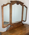 Vintage Dressing Table with Mirror French Louis Oak Vanity Table Makeup LOT 45192