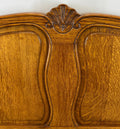 Bed Vintage French Louis XVI Oak Double Bed Frame Carved Headboard LOT 29678
