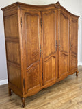 Wardrobe Vintage French Louis XVI Style Four Door Oak Carved Armoire LOT 60802