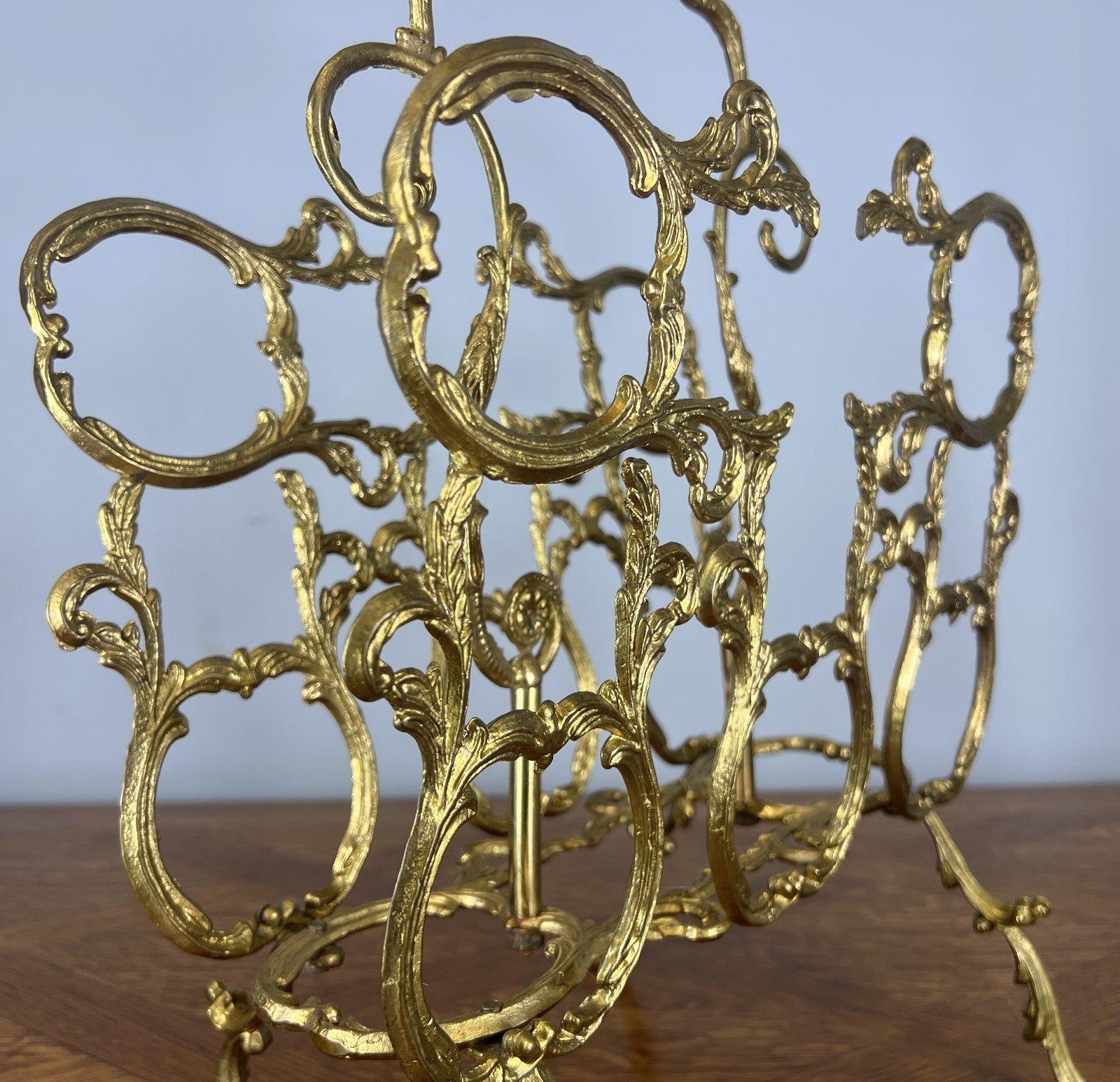 Newspaper Rack Vintage French Style Brass Magazine Stand LOT 46475