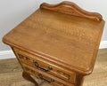 Pair of  Bedside Tables Vintage French Louis Oak Nightstands Cabinets LOT 48669