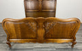 Bed Vintage French Louis XVI Style Oak Double Frame Carved Headboard LOT 27582