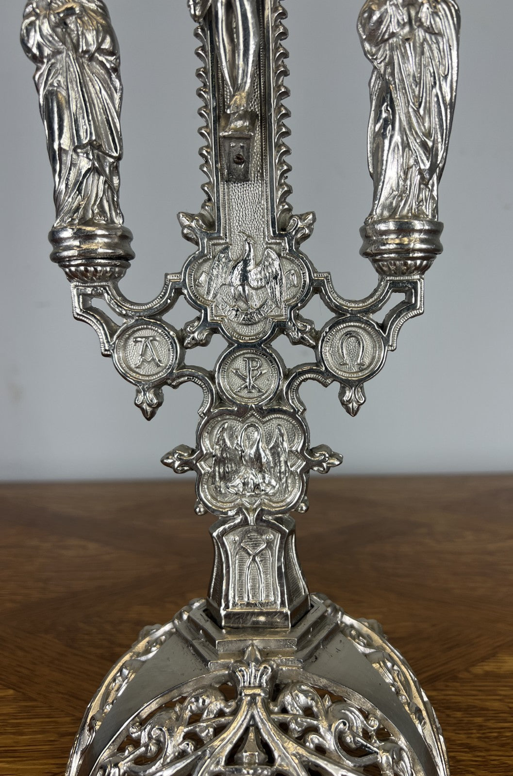 Crucifix Vintage French Style Religious Cross Ornate Stand LOT 46526