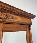 Wardrobe Antique French Oak Two Door Mirrored Carved Armoire Cabinet LOT 61204
