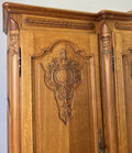 Wardrobe Vintage French Louis XVI Style Oak Four Door Carved Armoire LOT 6516