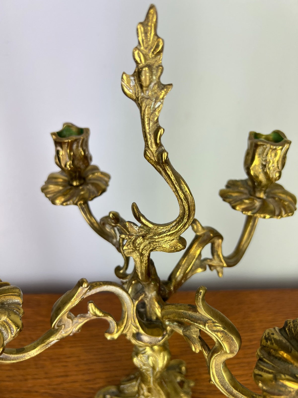 Candelabra Vintage Brass Ornate Five Arm Rococo Style Holder LOT 4027