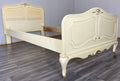 Bed Vintage French Shabby Chic Single Bed Frame Carved Headboard LOT 45961