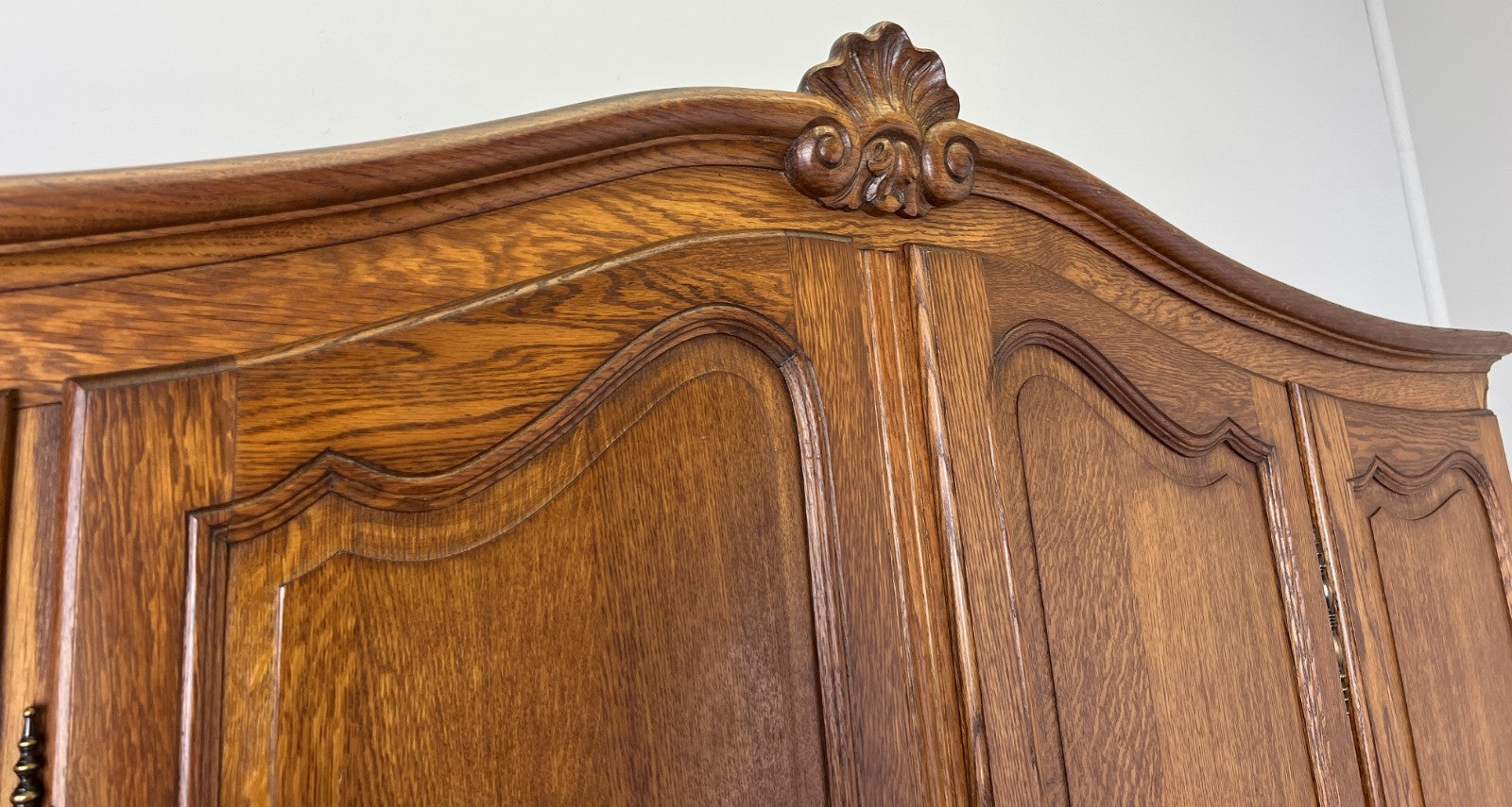 Wardrobe Vintage French Louis XVI Style Four Door Oak Carved Armoire LOT 60809