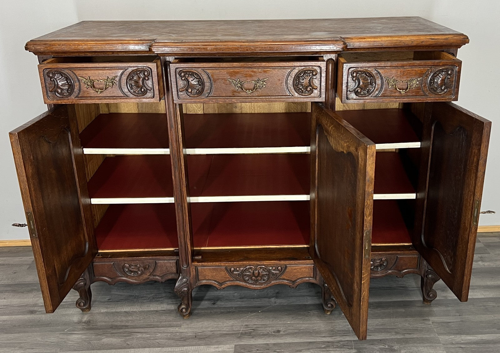 Sideboard Antique French Louis XVI Oak Cabinet Carved Cupboard LOT 457116