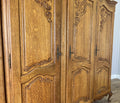 Wardrobe Vintage French Louis XVI Style Oak Four Door Carved Armoire LOT 6496