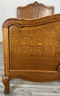 Bed Vintage French Louis XVI Double Single Frame Oak Carved Headboard LOT 45934