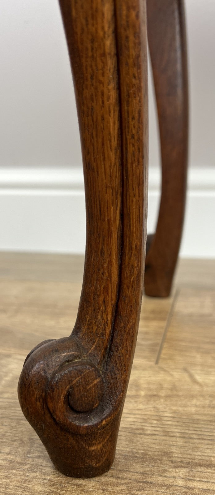 Footstool Vintage French Louis Style Oak Upholstered Stool Bench LOT 48639