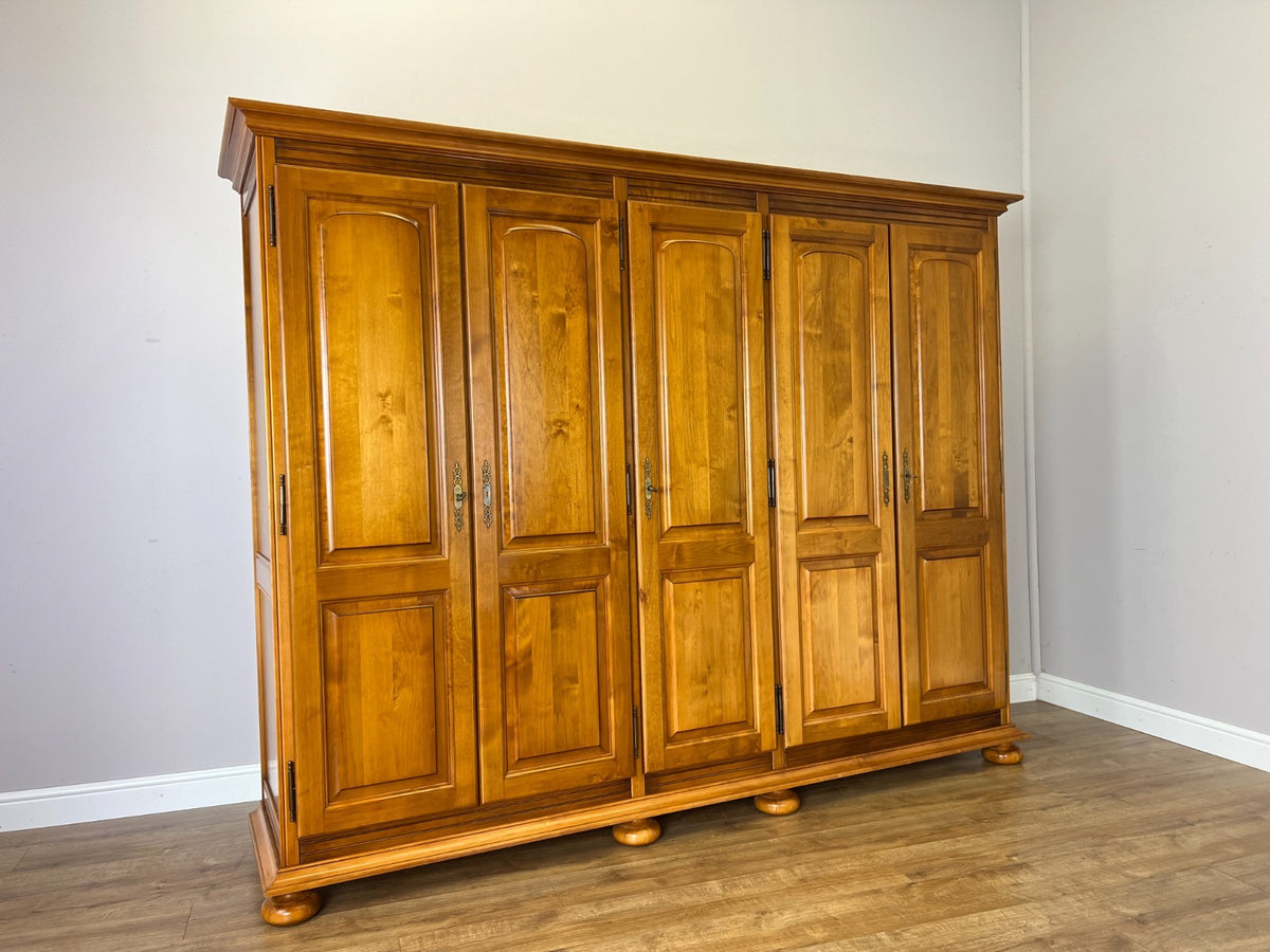 Wardrobe Vintage French Style Five Door Storage Carved Armoire LOT 6518