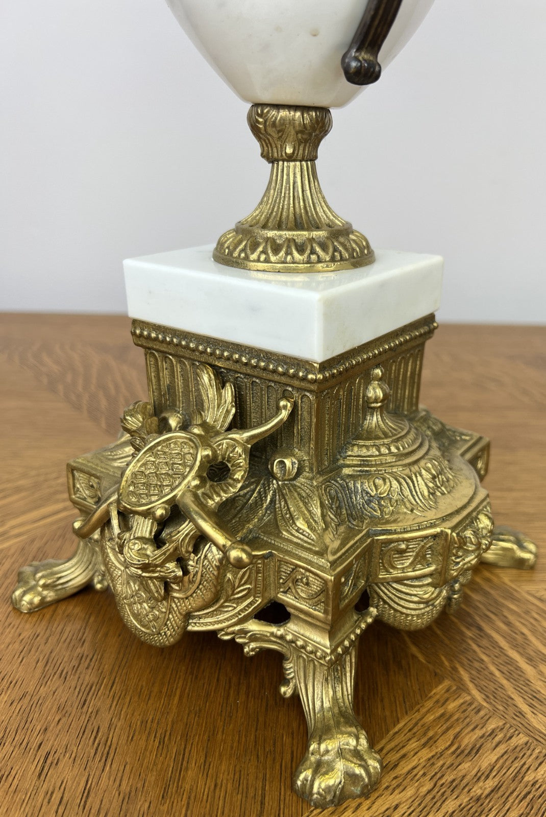 Clock Antique Louis XV Brass Marble Garniture Set With Candelabras LOT 602620
