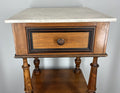 Bedside Table Antique French Style Marble Top Walnut Cupboard Cabinet LOT 40434