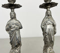 Pair of Candle Holders Vintage French Style Figural Design Candlesticks LOT 6471
