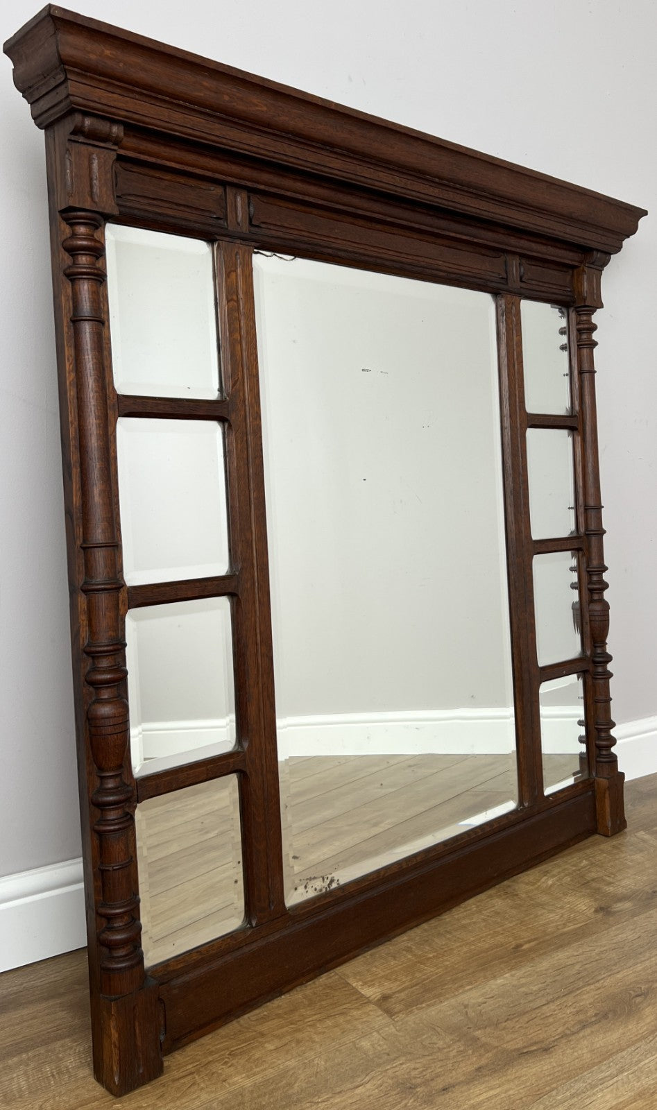 Mirror Antique French Oak Wall Mirror Bevelled Large Glass Wall Frame LOT 63701