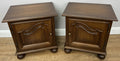 Pair of Bedside Tables Vintage French Style Nightstands Carved Cabinets LOT 49650