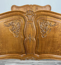 Bed Frame Vintage French Louis XVI Style Oak Double Carved Panel LOT 4086