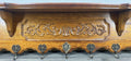 French Vintage Coat Rack Oak 7 Hooks Wall Shelf Carved Coat Hanger LOT 44922