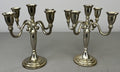 Pair of Candelabras Vintage French Style Metal Five Arm Candle Holders LOT 6481