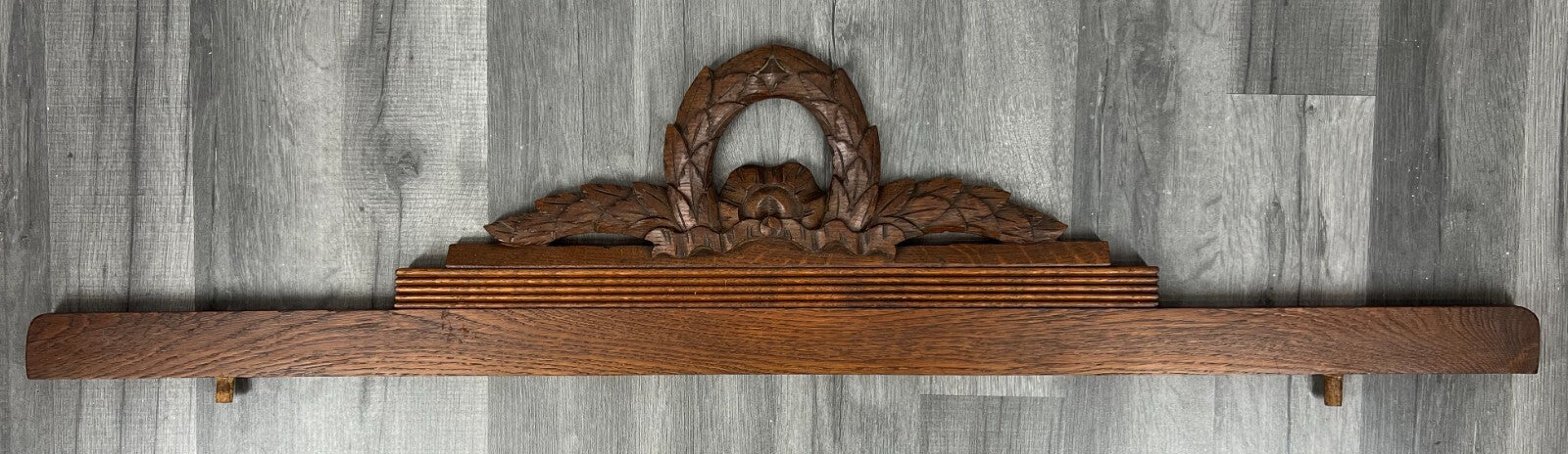 Pediment Antique French Hand Carved Oak Crown Crest Architectural LOT 70190