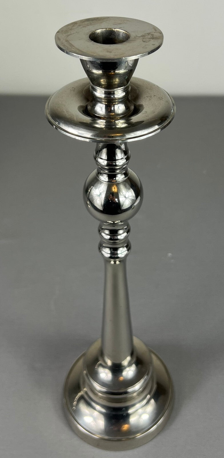 Pair of Candle Holders Vintage French Silver Metal Column Candlesticks LOT 50777