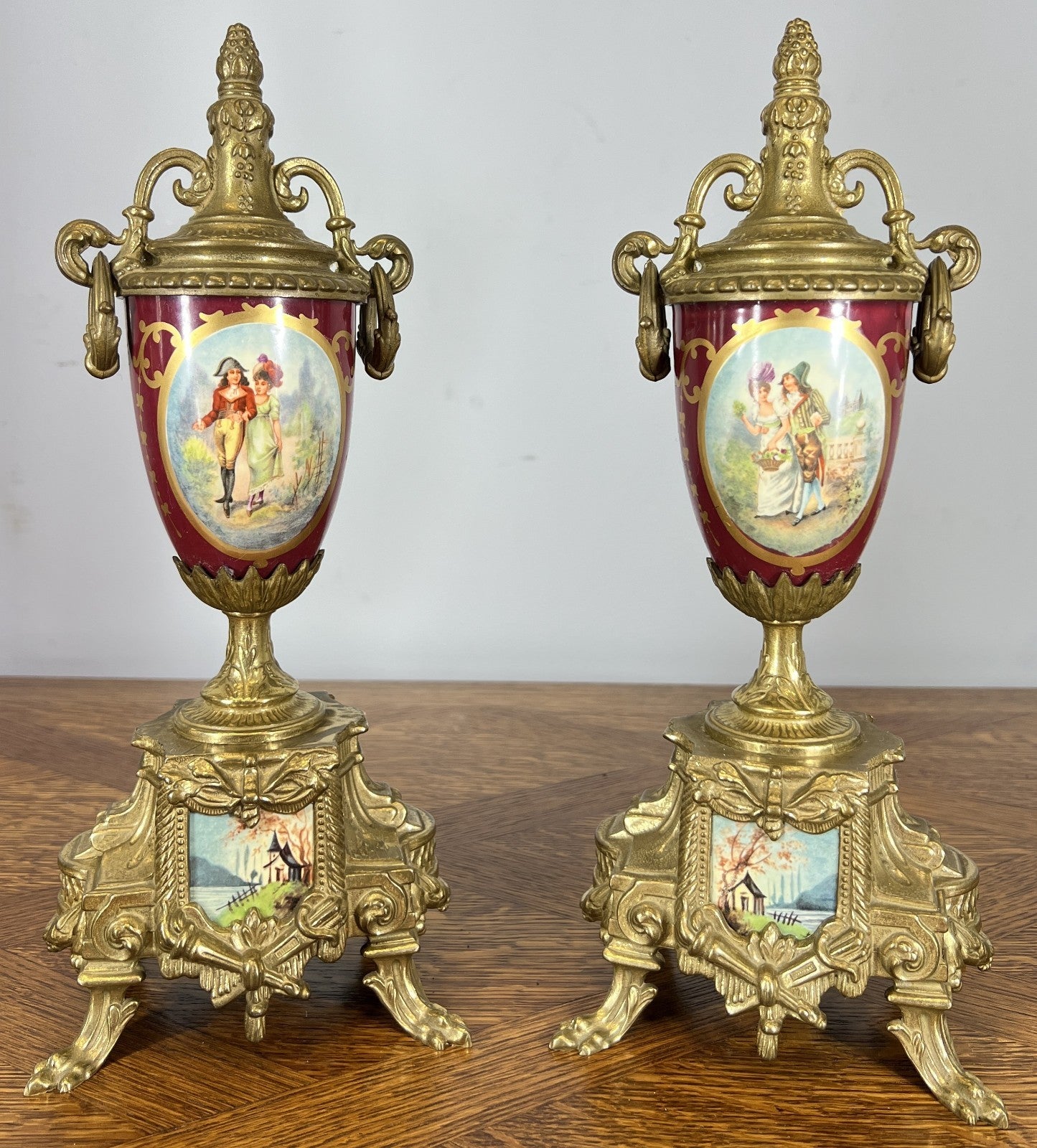 Lancini Imperial Ormolu Porcelain Gilt Brass Mantle Clock  LOT 46381