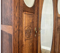 Wardrobe Antique French Oak Two Door Mirrored Carved Armoire Cabinet LOT 61236