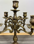 Candelabra Vintage French Brass 5 Arm Ornate Rococo Candle Holder LOT 42745