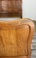 Bed Vintage French Louis XVI Double Bed Frame Oak Carved Headboard LOT 47044