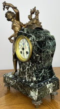 Clock Vintage French Style Marble Clock Figurine Garniture Set LOT 606110