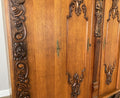 Wardrobe Vintage French Style Four Door Carved Armoire Cabinet LOT 61476