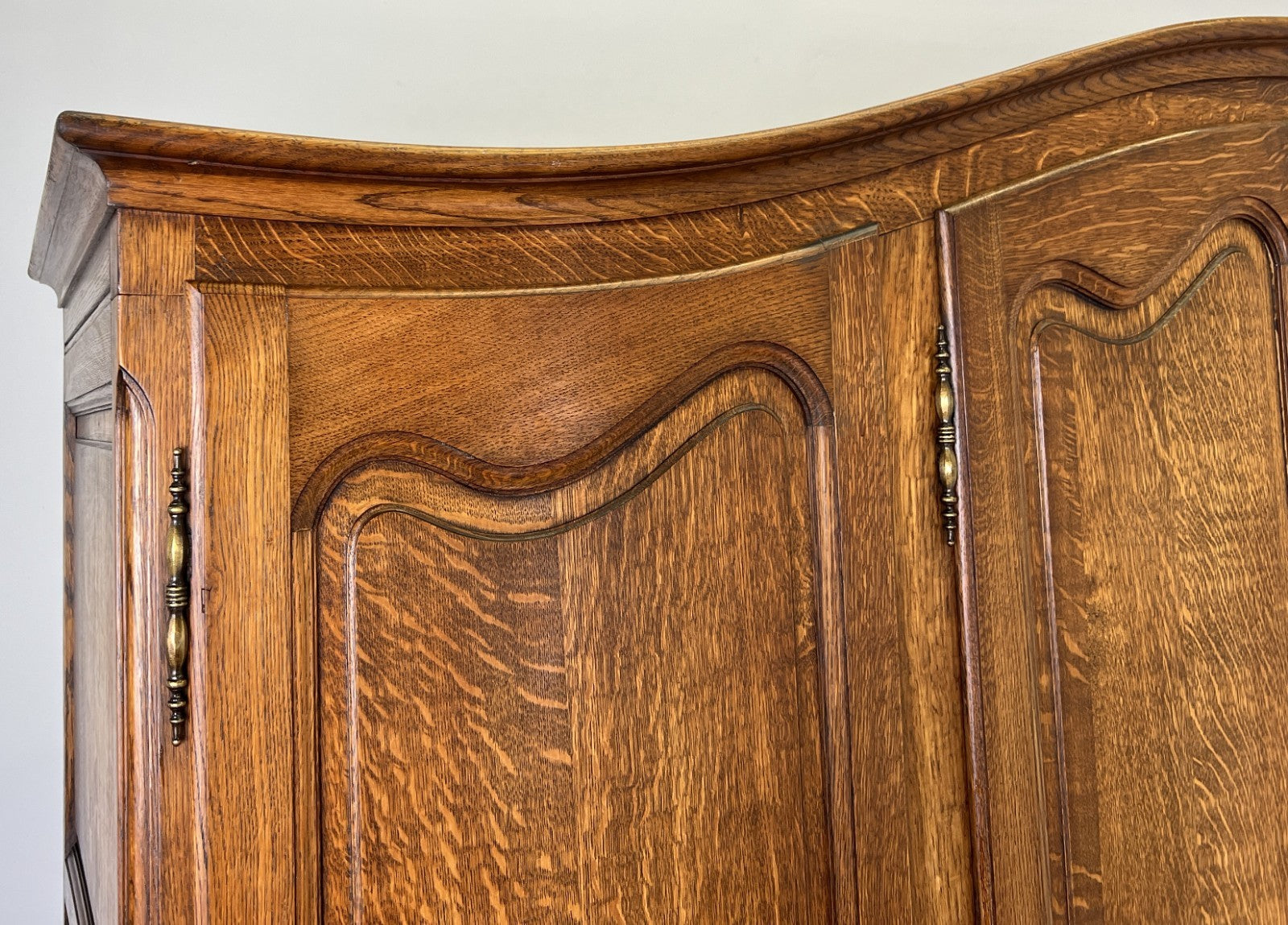 Wardrobe Vintage French Louis XVI Style Oak Four Door Carved Armoire LOT 61053