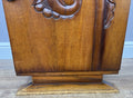 Bedside Table Antique French Art Deco Marble Top Oak Cabinet Nightstand LOT 62384
