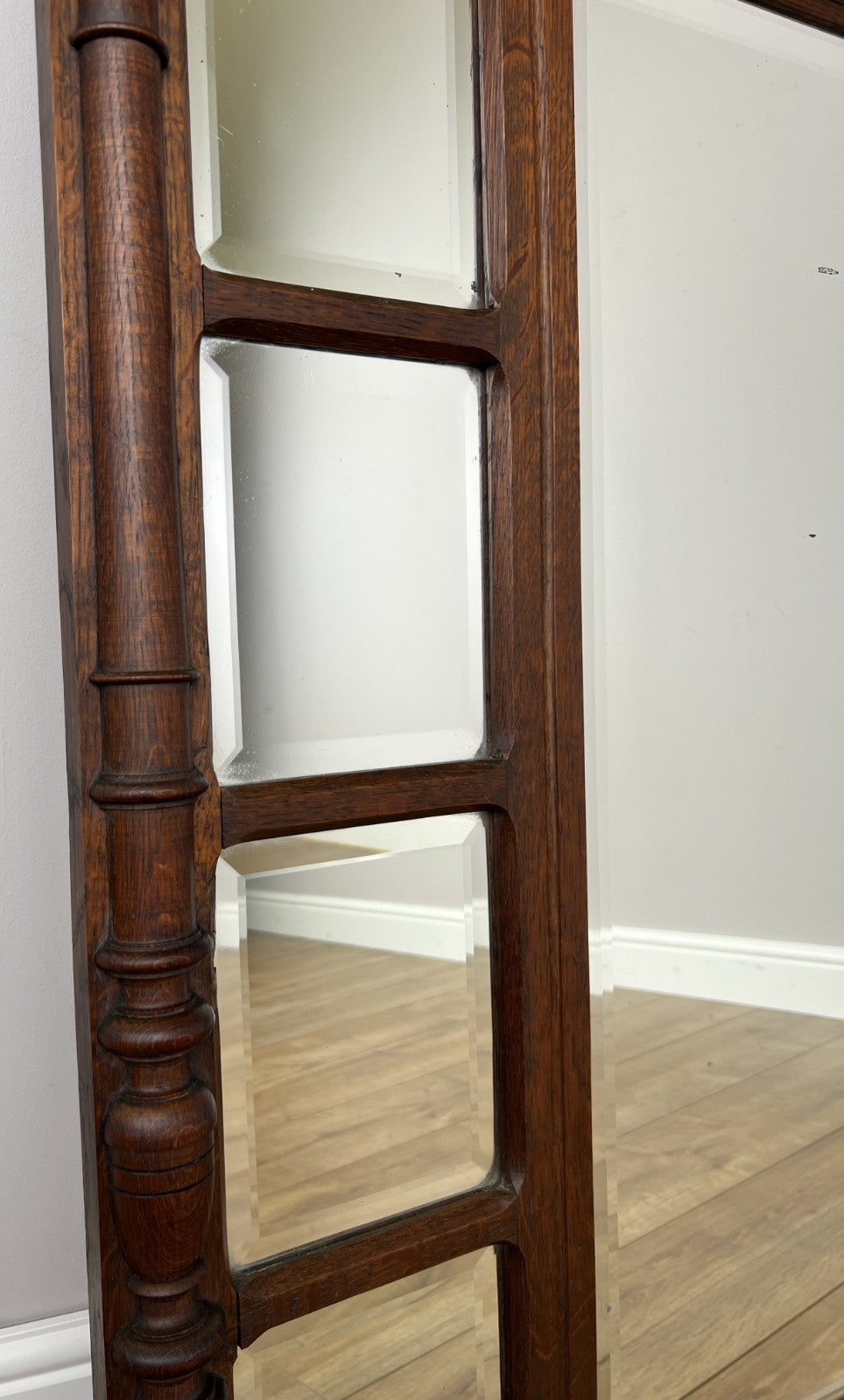 Mirror Antique French Oak Wall Mirror Bevelled Large Glass Wall Frame LOT 63703