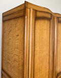 Wardrobe Vintage French Louis Oak Triple Door Carved Armoire Cabinet LOT 6534