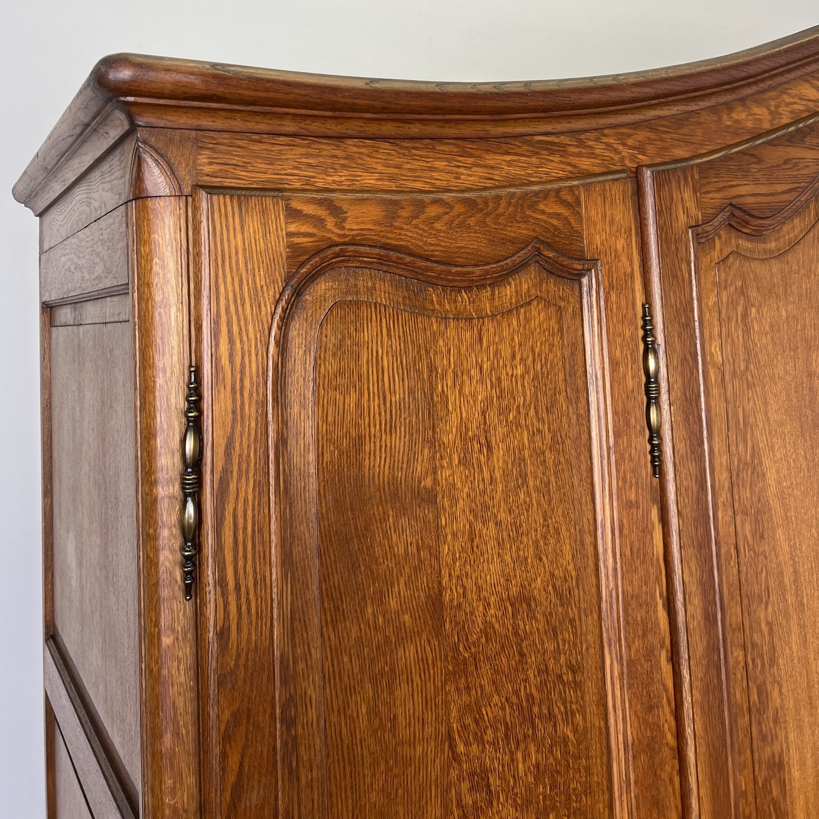 Wardrobe Vintage French Louis XVI Style Four Door Oak Carved Armoire LOT 60803